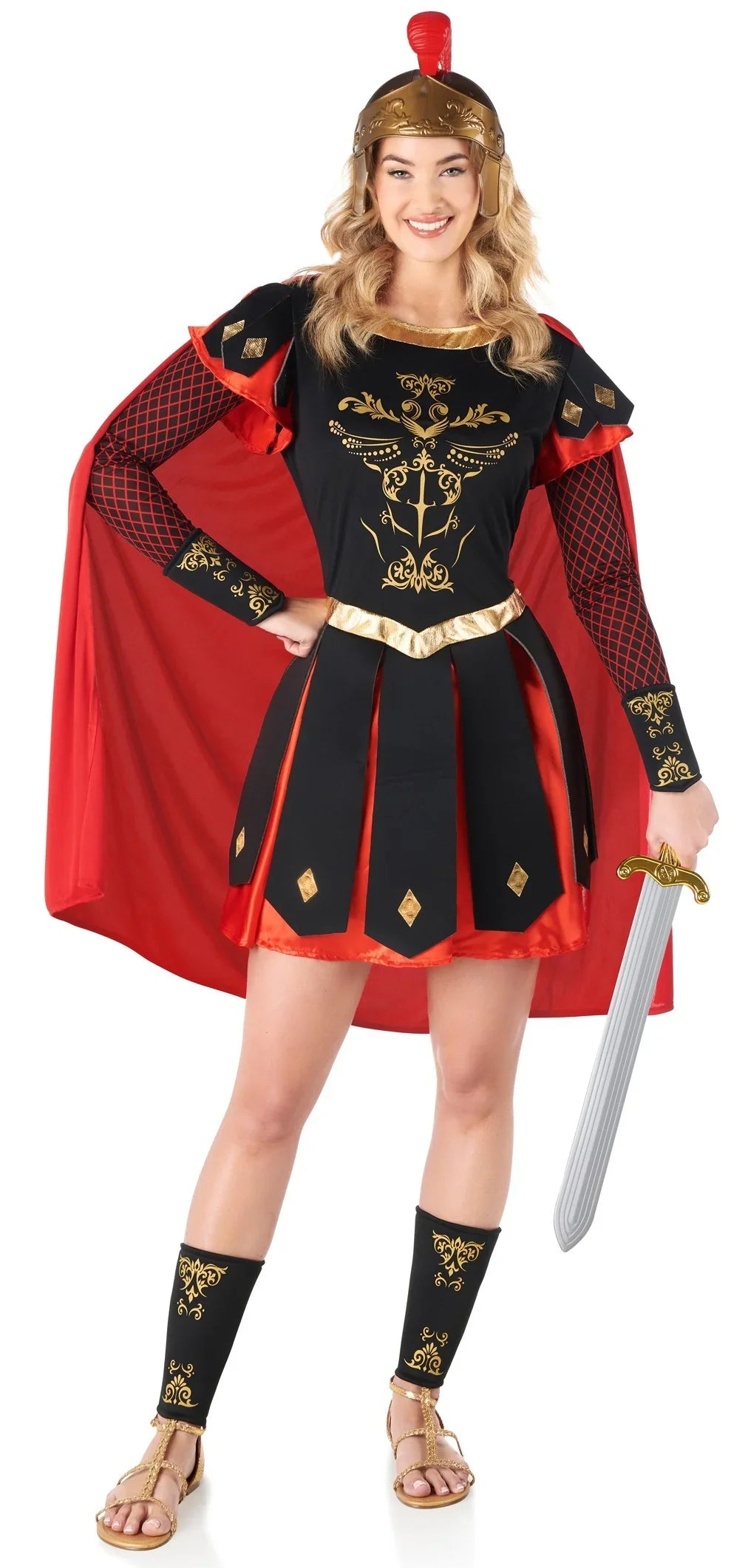 Disfraz de Centurión Romano Negro con Capa para Mujer Soldados Romanos Kimokawaii